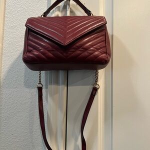 Chic Maroon Quilted Crossbody Bag
